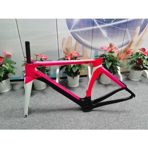 New full carbon fiber road bike frame, broken windmill frame, carbon fiber bike frame, racing bike frame/pink