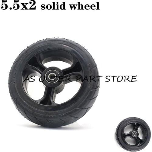 Solid wheel 5 inch 5.5x2 145x40 fast wheel Carbon fiber scooter solid tire with alloy rimlid tire with alloy rim