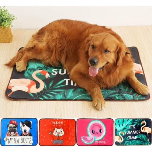 Pet Dog Cooling Summer Mats Puppy Bed Kennels Double Sides Available Foldable Breathable Cushion for Large Medium Small Cat