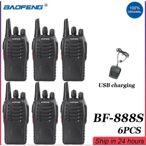6Pcs BAOFENG Walkie-Talkie BF-888S Long Range Handheld Two Way Ham Radios hf Transceiver Baofeng BF888S UHF Radio Walkie Talkie