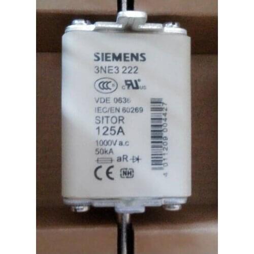 Fuses: 3NE3221 100A 1000V NH1 / 3NE3222 125A 1000V / 3NE3224 160A 1000V NH1 aR