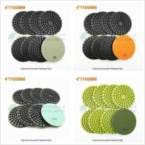 SHDIATOOL 8pcs 100mm Thick Resin Bond Diamond Concrete Floor Renew Polishing Pads Concrete Sanding Discs Repairing For Beton