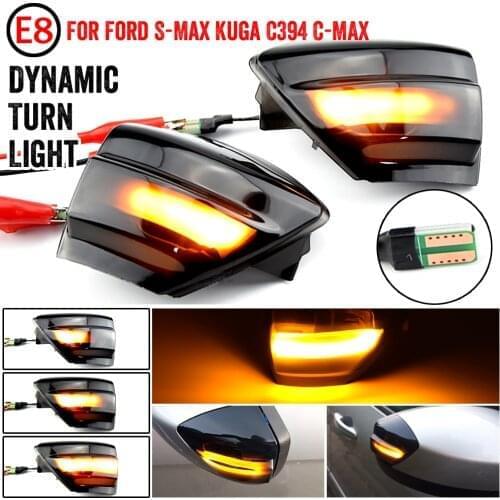 2x Rearview Mirror Light Flowing Signal Lamp Dynamic Blinker LED Indicator for Ford C-Max 11-19 S-Max 07-14 Kuga C394 08-12