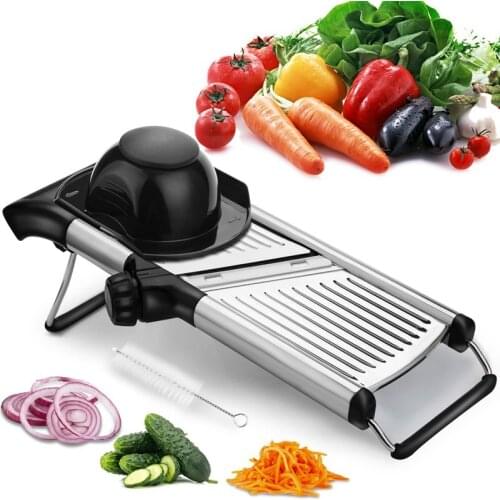 New arrival Slicer with Free Brushes Stainless Steel Slicer Vegetable Potato Onion Food Slicer for Kitchen