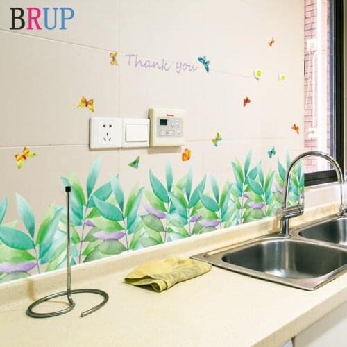 Grass Kitchen Decoration 134*50cm Baseboard Decorative Vinyls for Walls Nordic Style House Decoration Wall Stickers Home Decor