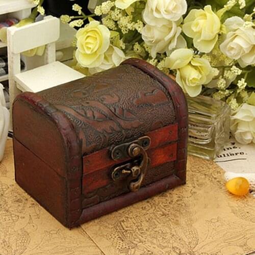 Vintage Jewelry Pearl Necklace Bracelet Storage Organizer Wooden Case Gift Box Women Jewelry Display Travel Case 8cm x 6cm x 6cm