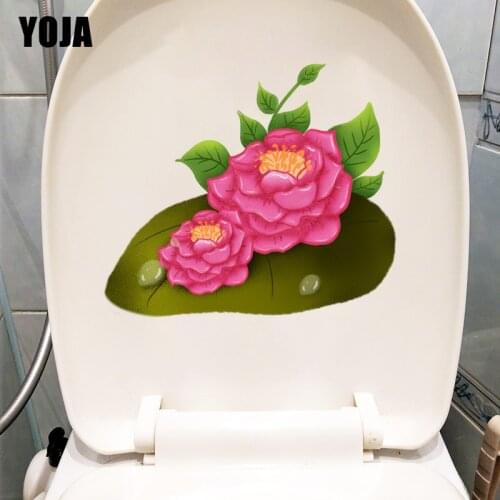 YOJA 22*19.1CM Hand Drawn Blooming Peony Cartoon Bedroom Wall Decor Fashion Toilet Sticker T1-0720