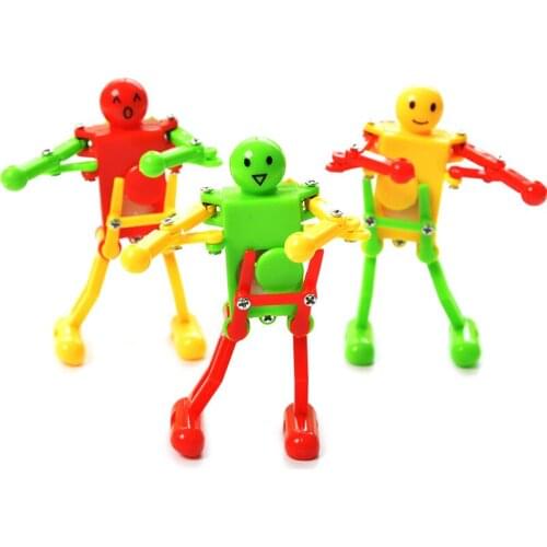 1Pc Funny Kids Toys Spring Clockwork Toy Mini Dance Robot Wind Up Toys for Children Boys educational toys