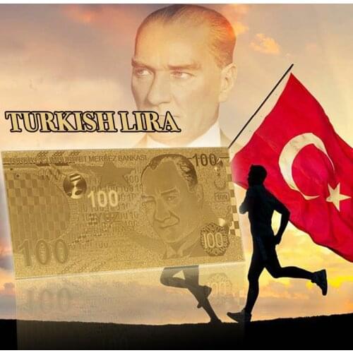 WR 999 Gold Turkey 100 Lira Money Gold Banknote turkish lira New Collection Gifts