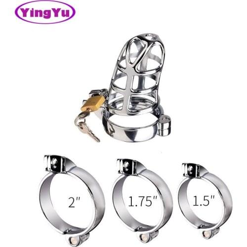 40/45/50mm For Choose Bird Cage Chastity Device CB6000 Metal Cock BDSM Bondage Penis Ring Lock Restraint Male Sex Toys For Men