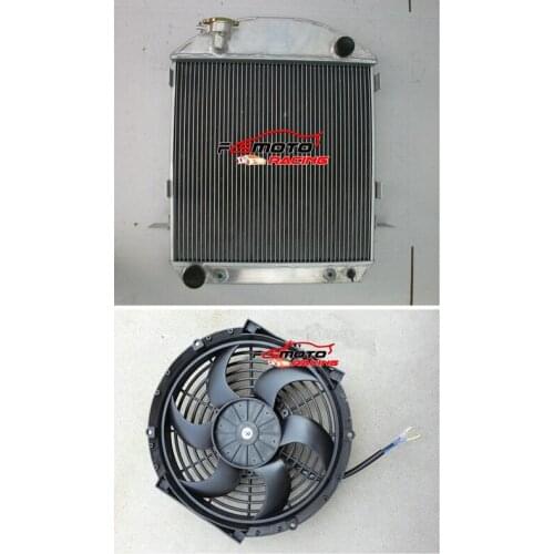 64MM 3 Row All Aluminum Radiator + FAN Model-T-Bucket For Ford Engine 1924-1927 1925 1926 27 26 25 24 AT/MT AUTO