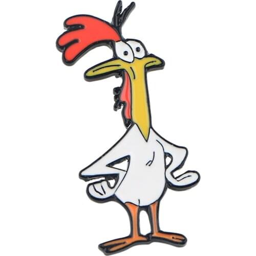 PF256 Dongmanli Anime Funny chicken Enamel Pins Badge for Backpack Collar Lapel Pin Hat Jewelry Birthday Gifts for Friends Kids