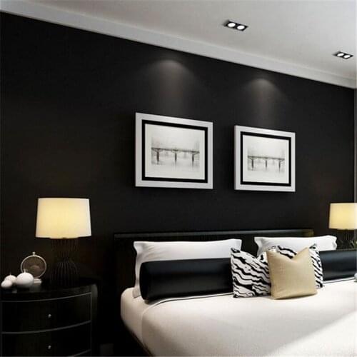 Beibehang Silk black frosted ceiling wallpaper pure black fashion personality simple clothing store full shop retro wallpaper
