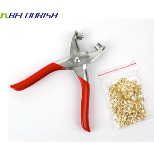 Free Shipping High Quality Brand New 100PCS Eyelets Grommets Setting Setter Pliers Kit for Bags Shoes Leather Belt