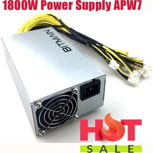 FREE SHIPPING PSU BTC LTC DASH BITMAIN APW7 1800W Power Supply For S9 S9i Z9 L3+ D3 T9+ E3 Innosilicon A9 D9 A10 ETH PSU
