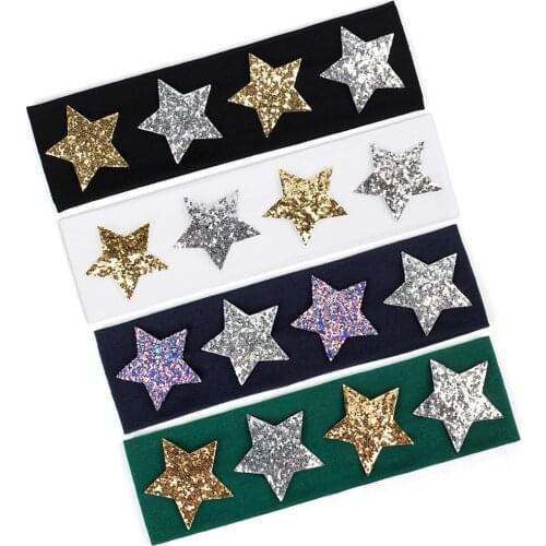 Children Star Headbands Cut Cotton Hairband For Baby Girls Boys Shining Hair Accessories Handmade Headwear Kids Fashion Turban