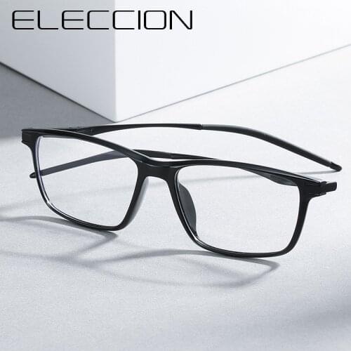 ELECCION Fashion Men Sports Glasses Frame 2021 New TR90 Frames Spring Temple Myopia Optical Prescription Spectacle Transparent