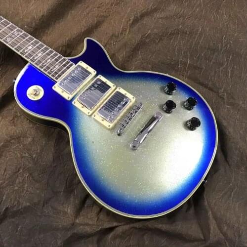 Custom Electric Guitar Blue Circle Silver Color Three Pickups Mahogany Body Free Shipping High Quality Guitarar