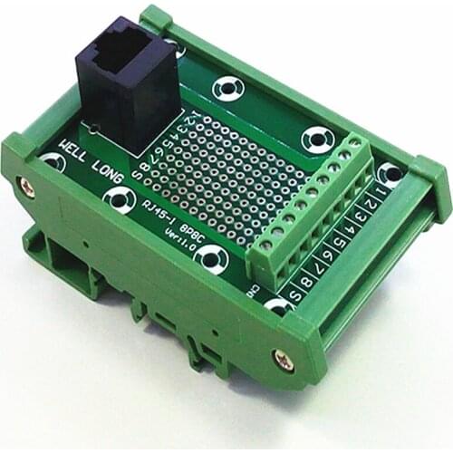 DIN Rail Mount RJ45 Module,RJ45 8P8C Jack Buss Board