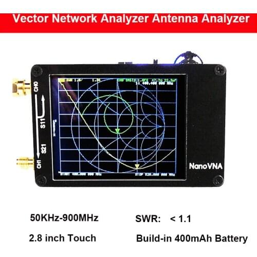NanoVNA VNA 2.8Inches LCD HF VHF UHF UV Vector Network Analyzer 50KHz-900MHz Antenna Analyzer Built-in Battery