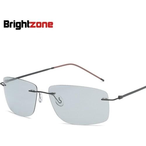 Newest Ultra-light Titanium Photochromic Sunglasses Polarized Mens Sun glasses Spring Anklet Brand Anti-glare Goggles With Box