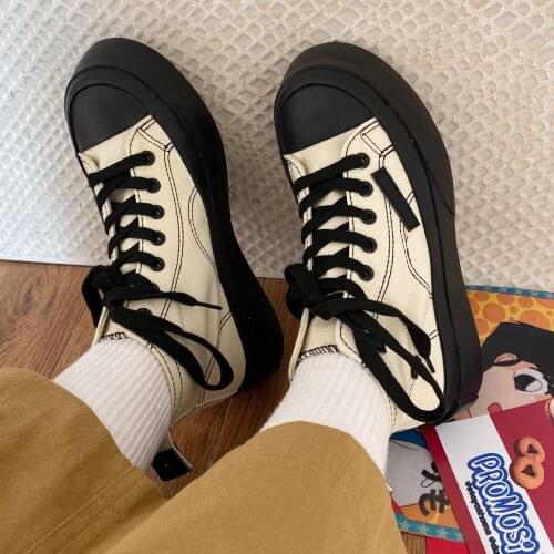 Spring and autumn new fashion high-top canvas shoes thick-soled retro lace-up single shoes large size 35-40 womens shoes