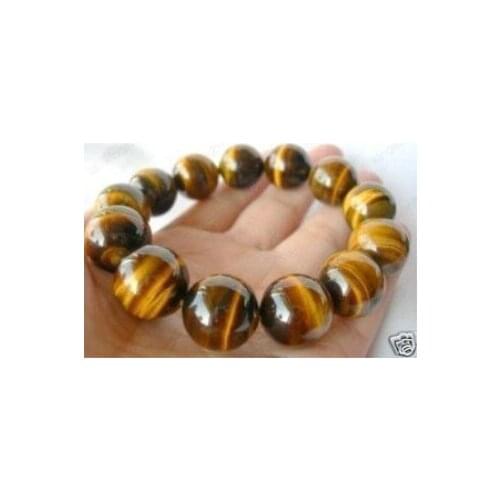 Wholesale handmade excellent 12mm african tigers eye beads bracelet