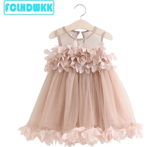 Baby Girls Dress Summer Flower Costume for Kids Clothing 2018 Brand Children Party Dresses pink Girls Clothes Princess Dress