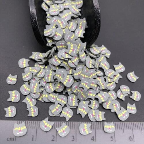 50g Halloween Black Cat Polymer Clay Sprinkle For Kids Diy ,Soft Clay For Nail Art/Scrapbook Decoration DIY,Craft Filler