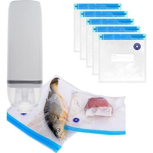 QH-H08 Vacuum Sealer Handheld Food Saver Rechargeable Food Sealer with Zipper Vacuum Bags Compact Design for Kitchen and Home