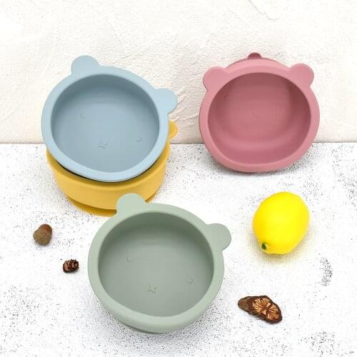 Baby Silicone Feeding Bowl Cute Lion Shape Tableware Waterproof Non-Slip Silicone Dishes for Baby Kitchen Bowl BPA Free