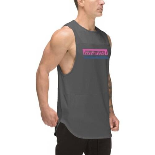 Gym Men Tank Top Sportswear Undershirt Workout Mesh Fitness Singlets Vest Muscle Sleeveless Shirt Stringer Clothing Bodybuilding