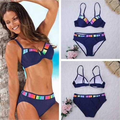 Tengweng Bikini 2020 Push Up Sexy Vintage Plus Size Swimwear Women Summer Black Bathing Suit Female Biquini BeachWear Bikini Set