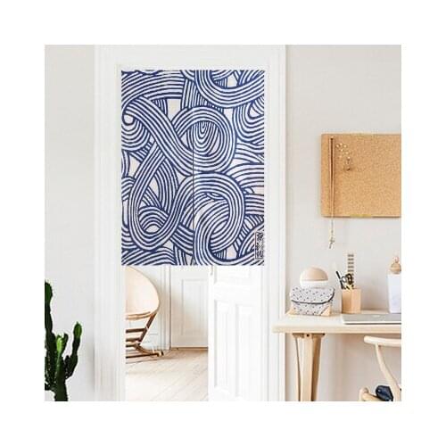 Japanese style cloth blue door curtain cotton linen izakaya portiere kitchen home children living room decoration cooking shop