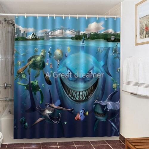 3d Polyester Bathroom Curtain Waterproof Cute Animals Bath Decor Shower Curtains With Hooks Home Decortaion Living Room Screen