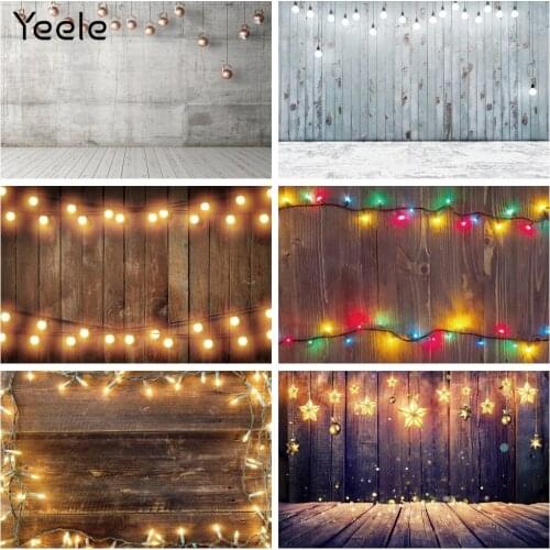 Yeele Wood Planks Brick Wall Texture Photocall Lights Vintage Photography Backdrops Personalized Backgrounds For Photo Studio