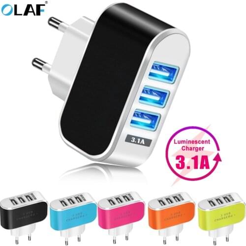 3 Ports USB Charger 5V3A Fast Charge for iPhone X 8 7 iPad Fast Wall Charger for Samsung S9 Adapter EU Plug Mobile Phone Charger
