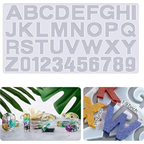 1Set Alphabet Number Silicone Molds Handmade Casting Resin Mould Silica Gel Epoxy Keychain Ornament Pendant DIY Crafts