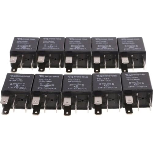 10pcs Automotive Car Horn Fan Modification Switch Relay 30AMP SPST 4-PINS
