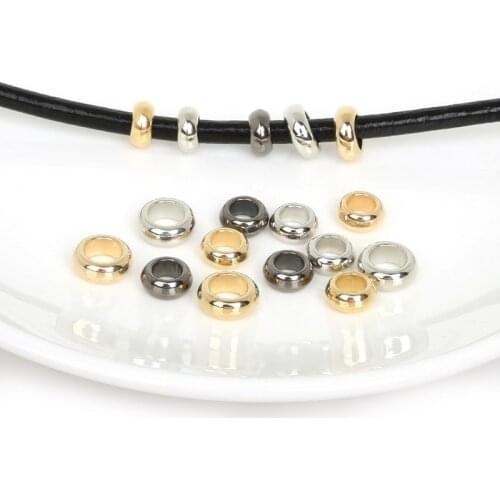 150pcs Hole 6mm Plated Acrylic Plastic CCB Round Big Hole Loose Spacer Beads For DIY Charms Necklace Bracelet Jewelry Findings