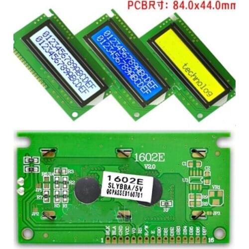 2.6 inch 16PIN HD COB STN/FSTN 1602E Screen Module SPLC780C Controller Parallel Interface 3.3V 5V White/Yellow/Blue