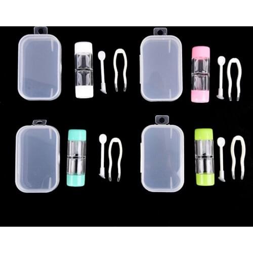 3Pcs/set Small Lovely Portable Contact Lens Travel Eyewear Case Bag Box Container Holder Random Color