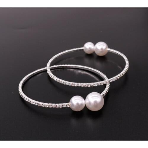 5pcs Simple Fashion Crystal Natural Pearls Bangle Womens Freshwater Pearl Bracelet For Engagement Party Jewelry Wholesale