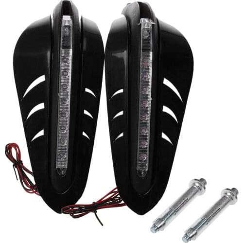 7/8" Dirtbike ATV Motorcycle Brush Bar Hand Guard Handguard LED Light Black