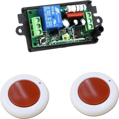 AC 220V 110V Wireless Remote Control Switch System 1CH 10A Relay RF Remote ON/OFF Receiver + 2 Transmitter Learning Code