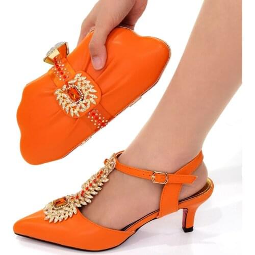 OLOMM African Matching Shoes and Bags Italian In Women Nigerian Women Shoes and Bag Set Woman Italian Shoes and Bags Set!W-13