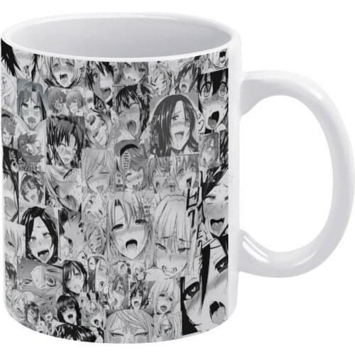 Faces White Mug Coffee Mugs Girl Gift Tea Milk Cup Mugs Anime Manga Japan Japanese Harajuku Trendy Hotzelda Pattern Faces