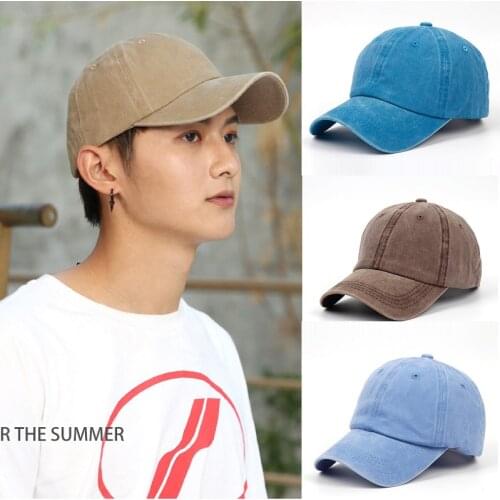 10pcs duck cap soft top hats summer outdoor washed baseball caps old denim sun hat adult manufacturer customized LOGO