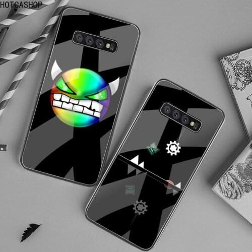 Geometry Dash Phone Case Tempered Glass For Samsung S20 Plus S7 S8 S9 S10 Plus Note 8 9 10 Plus