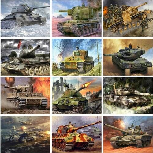 Evershine 5D DIY Diamond Embroidery Tank Cross Stich Landscape Diamond Painting Full Square Rhinestones Mosaic Home Decor